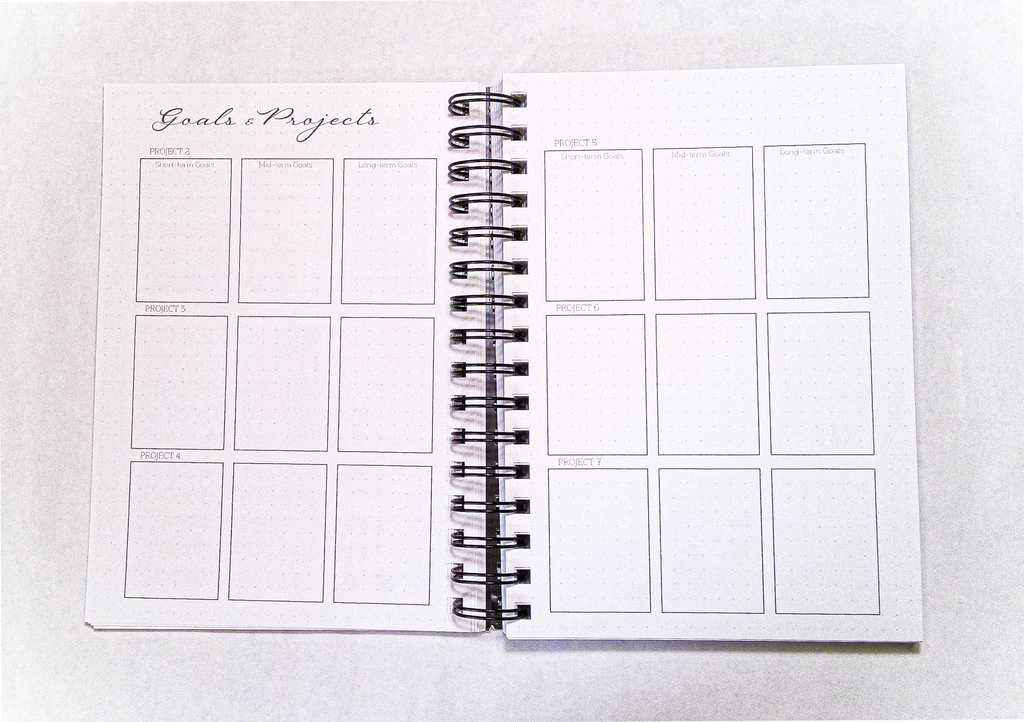 Black Monthly Weekly Daily Tracker Planner