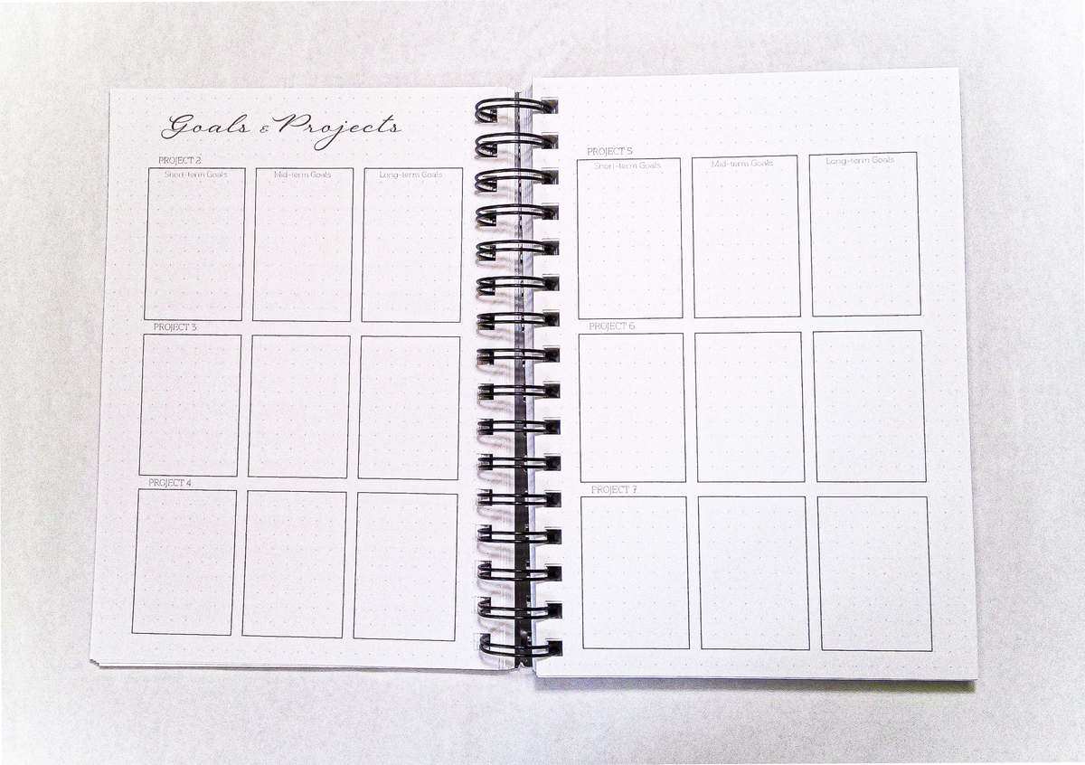 Black Monthly Weekly Daily Tracker Planner