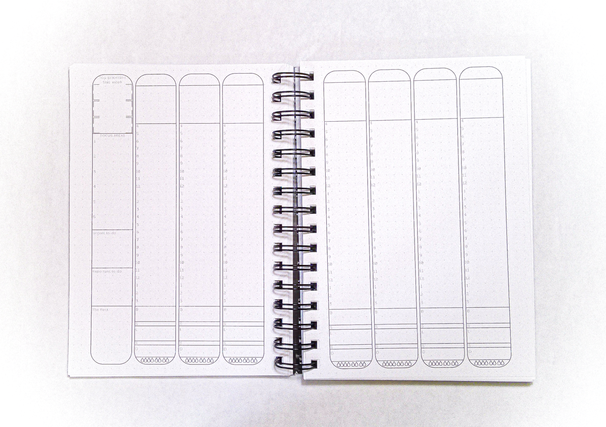 Black Monthly Weekly Daily Tracker Planner